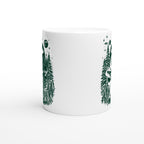 Alien And Bigfoot Play Guitar - White 11oz Ceramic Mug White 11oz Mug Globally Fulfilled Music Sci Fi