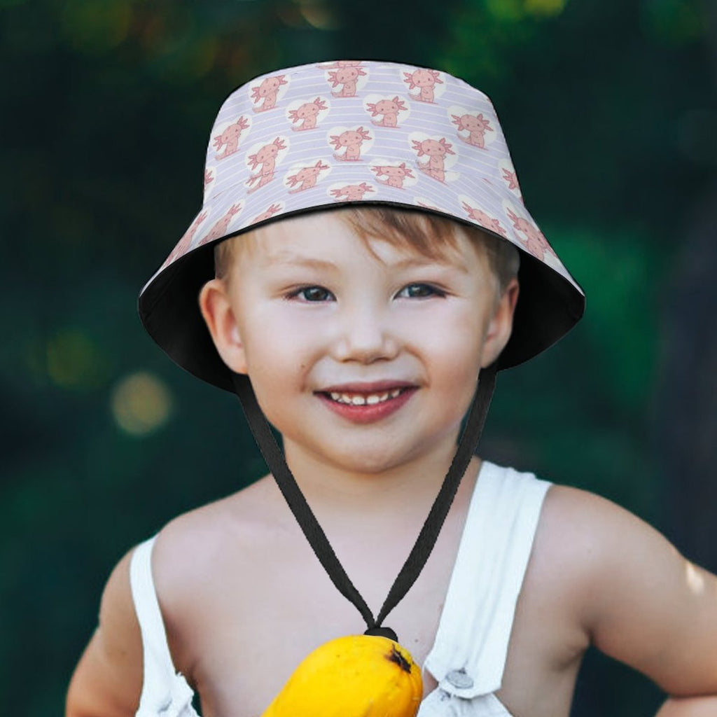 Axolotl Love Kids Bucket Hat Kids Bucket Hat animal Printed Offshore