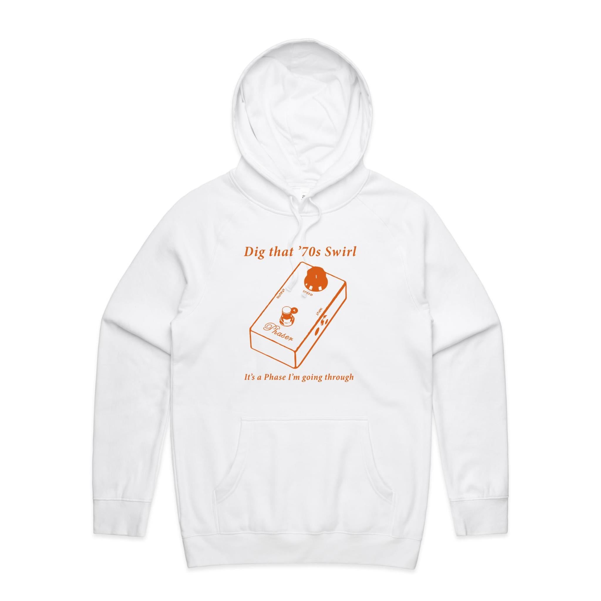 Guitar Pedal - Mens Hoodie White Mens Hoodie Music Printed In Australia