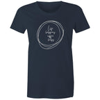 Life Happens, Coffee Helps - Womens T-shirt Navy Womens T-shirt Coffee Printed In Australia