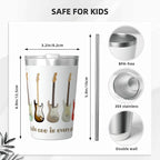 Guitars In Every Colour Small Stainless Steel Travel Mug Cup 12oz/350ml