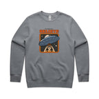 I Want To Believe, UFO - AS Colour Stencil Crew Gravel Sweatshirt Printed In Australia Sci Fi