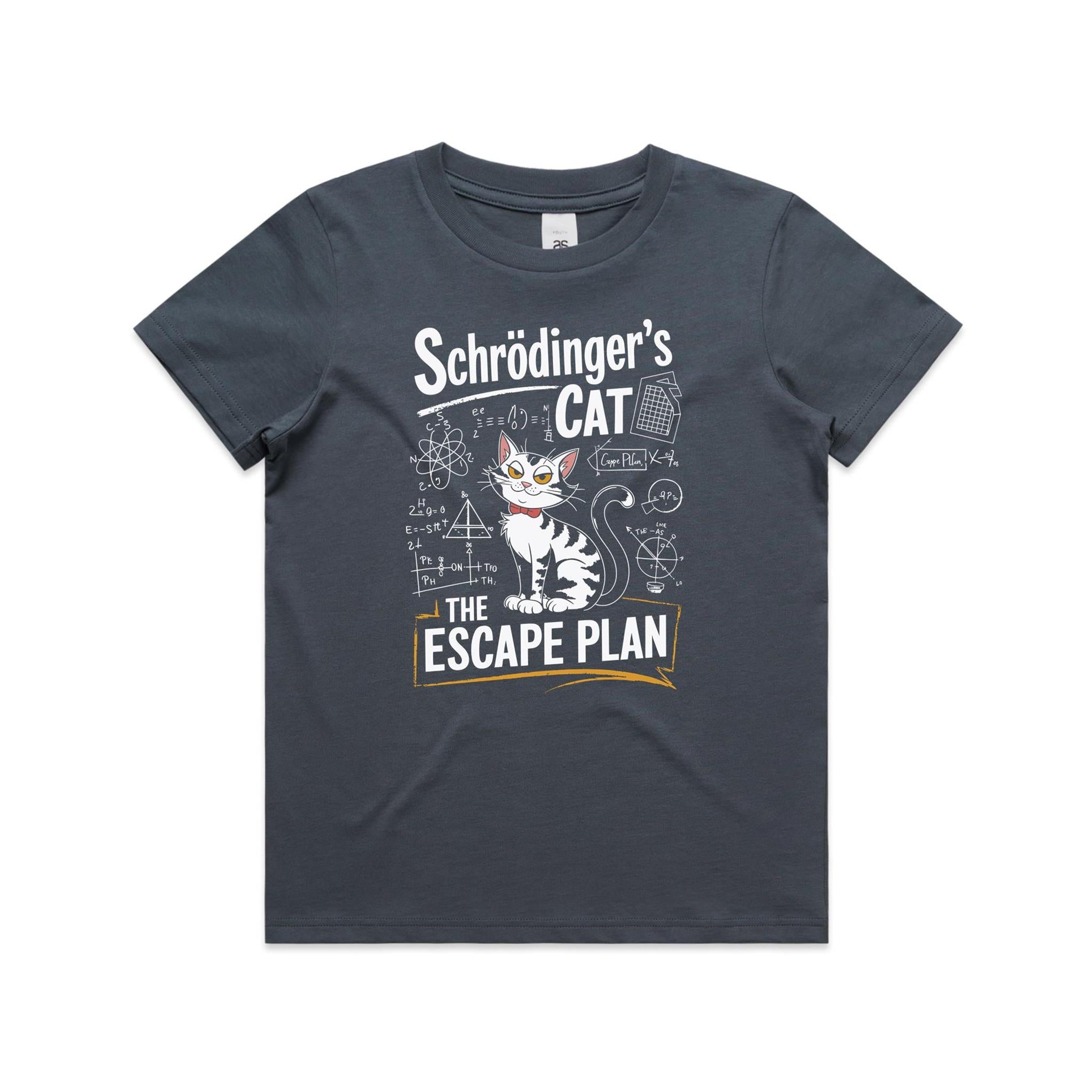 Schrodinger's Cat The Escape Plan Kids AS Colour T-shirt