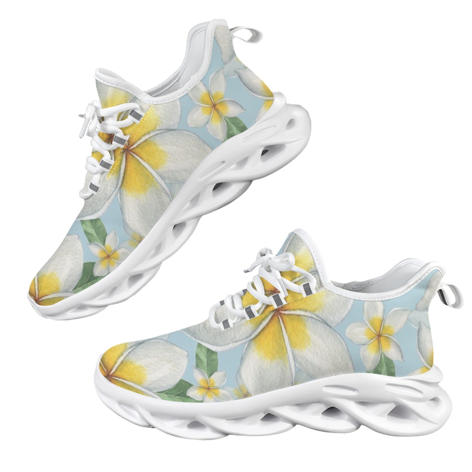 Delicate Frangipani Women's Twisted Sole Sneakers