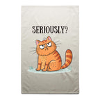 Seriously? - AS Colour Tea Towel Cream One Size Tea Towel animal Printed In Australia