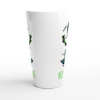 Hello Humans, Alien Skateboard - White Latte 17oz Ceramic Mug Latte Mug Globally Fulfilled Sci Fi