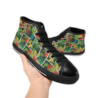 Tropical Comic Book Style Men's High Top Canvas Shoes Men's Classic High Top Canvas Shoes comic Plants Printed Offshore