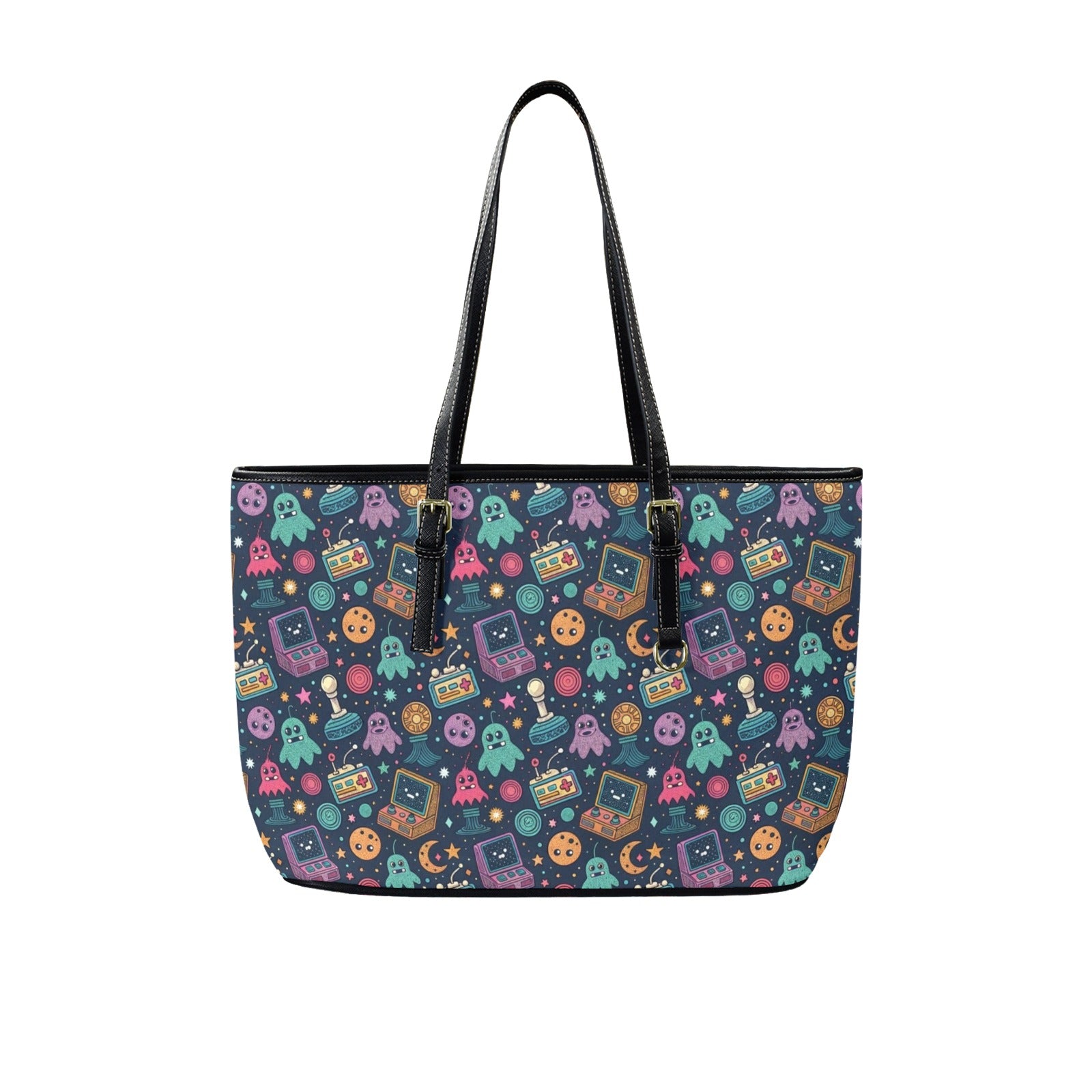Space Arcade - PU Leather Tote Bag - Large