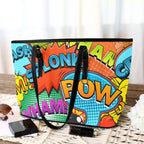 Comic Book 2 - Leather Tote Bag-Large