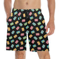 Colourful Cassettes Men's Mid-Length Beach Shorts 5XL Men's Mid-Length Beach Shorts Music Printed Offshore Retro