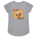Coffee To The Rescue - Womens Scoop Neck T-Shirt Grey Marle Womens Scoop Neck T-shirt Coffee Printed In Australia