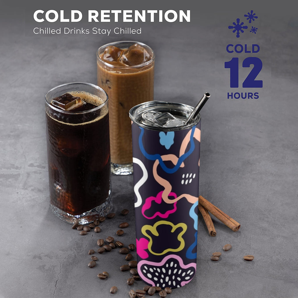 Floral In The Abstract - 20oz Tall Skinny Tumbler with Lid and Straw