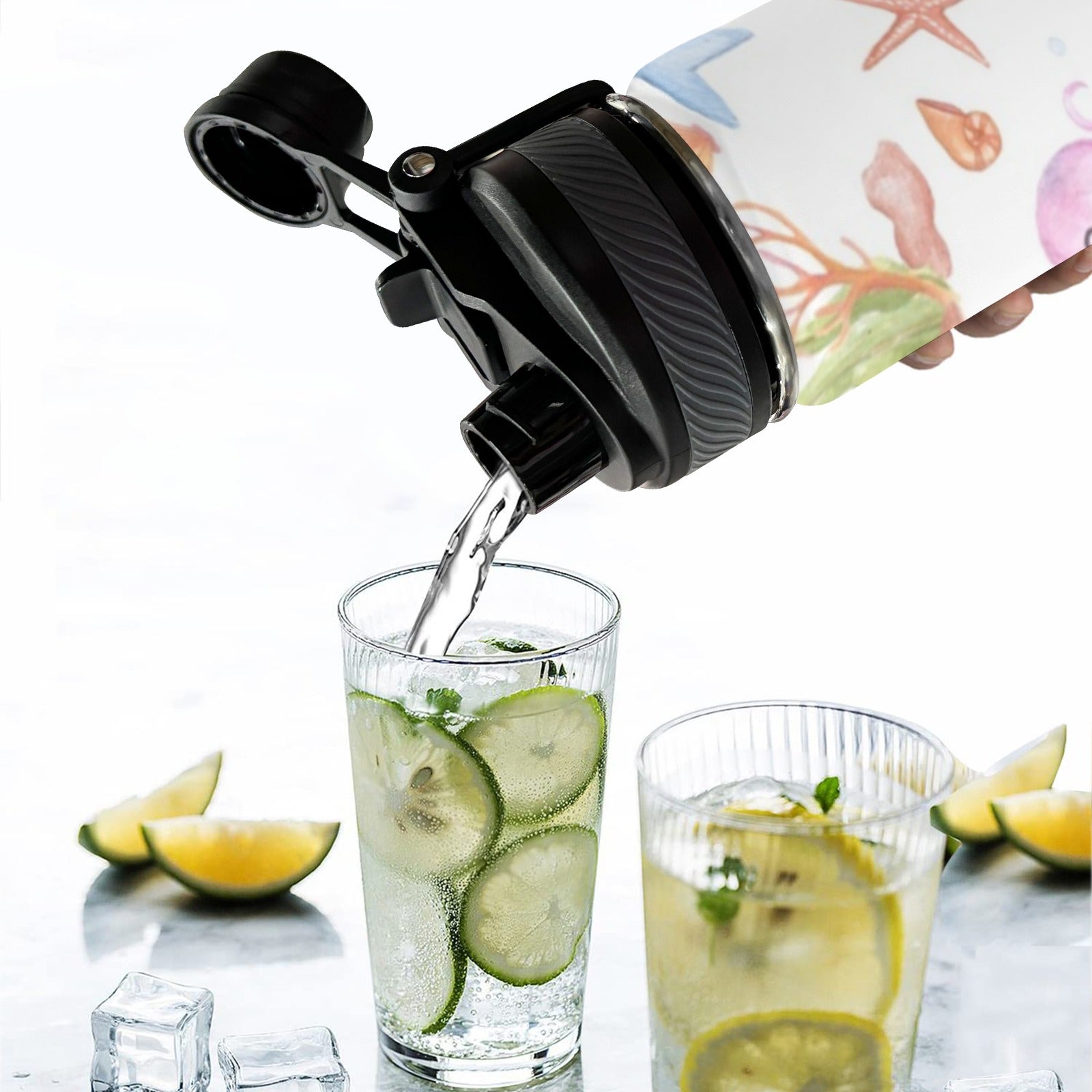 Under The Sea - Insulated Water Bottle with Dual-Use Lid (18oz) Insulated Water Bottle with Dual-Use Lid (18oz) Ocean Printed Offshore