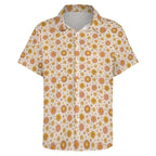 Orange Flowers Women's Short-Sleeve Button Up Shirt