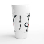 Personalised Cat Playing Guitar White Latte 17oz Ceramic Mug Personalised Latte Mug animal Globally Fulfilled Music