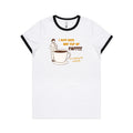 I Just Need One Cup Of Coffee - Women's Ringer Tee White Black Womens Ringer T-shirt Coffee Printed In Australia