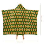 Yellow Flowers On Green Kids Hooded Blanket 100cm x 130cm