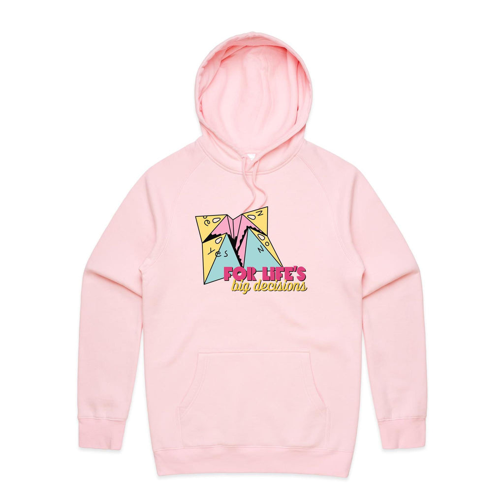 For Life's Big Decisions - Mens Hoodie Pink Mens Hoodie Games Printed In Australia