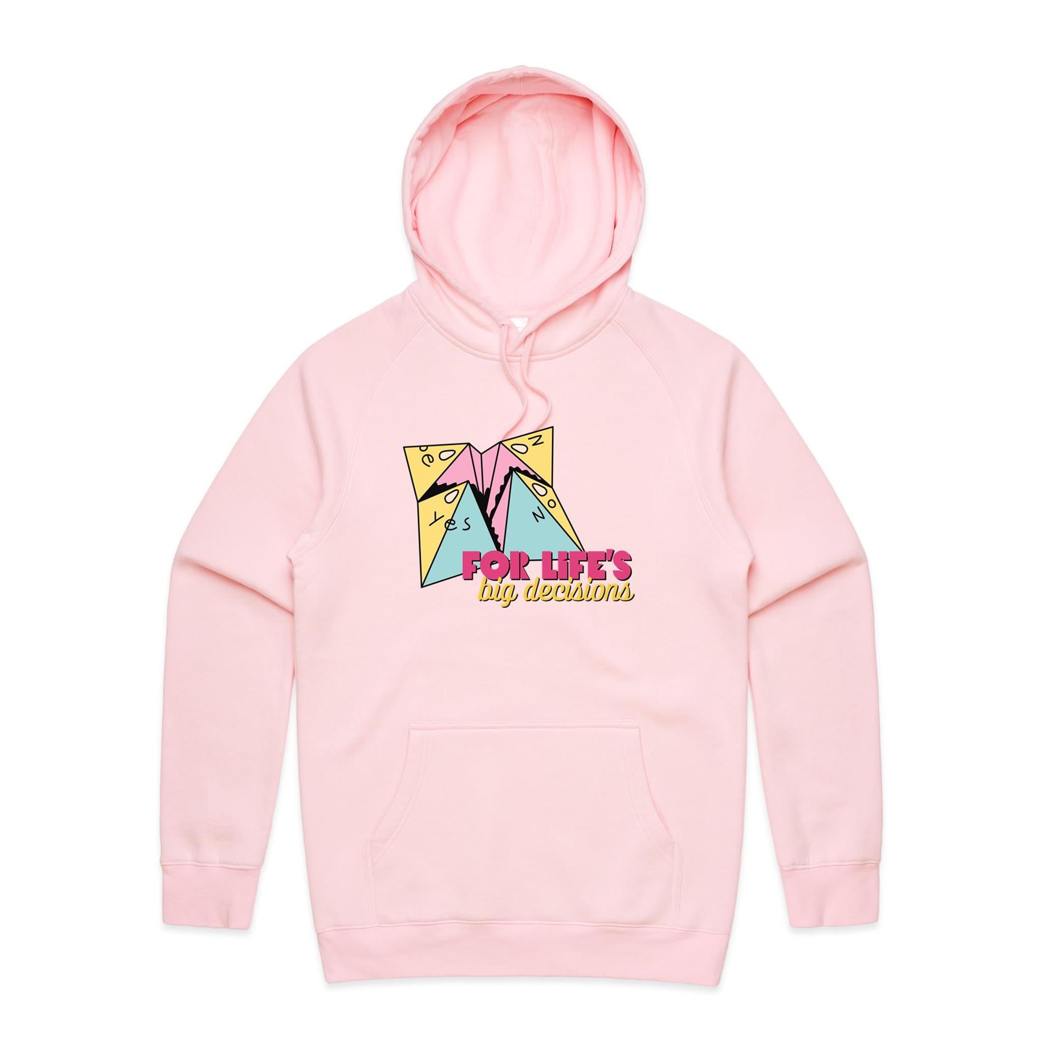 For Life's Big Decisions - Mens Hoodie Pink Mens Hoodie Games Printed In Australia