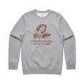 I Prefer Books Over People AS Colour Stencil Crew Sweatshirt Unisex Grey Marle Sweatshirt Printed In Australia Reading
