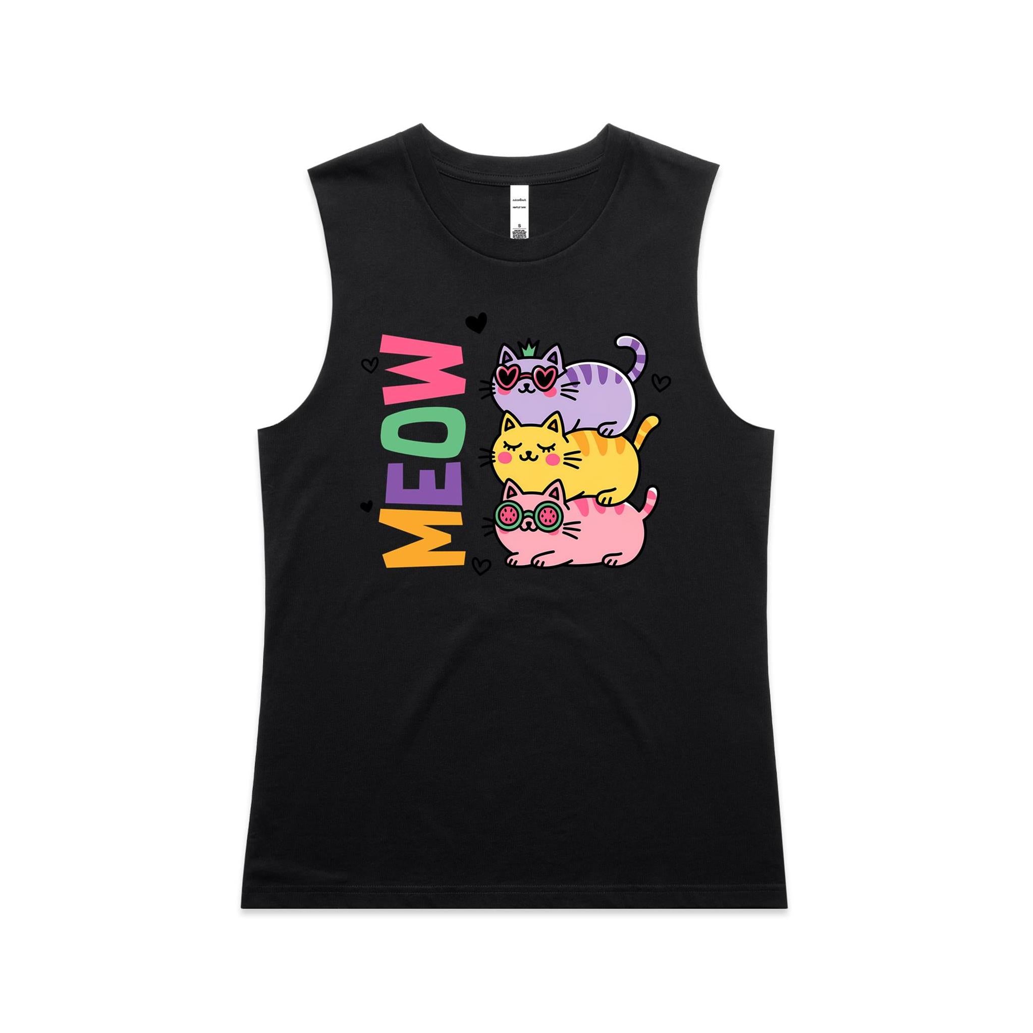 Colourful Cats, Meow - AS Colour Women's Maple Tank