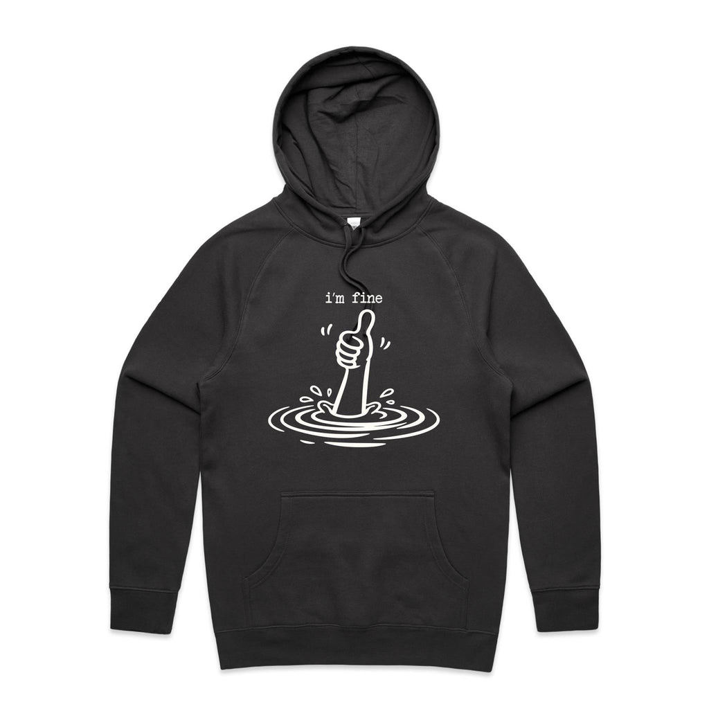 I'm Fine Drowning Thumbs Up Men's AS Colour Hoodie