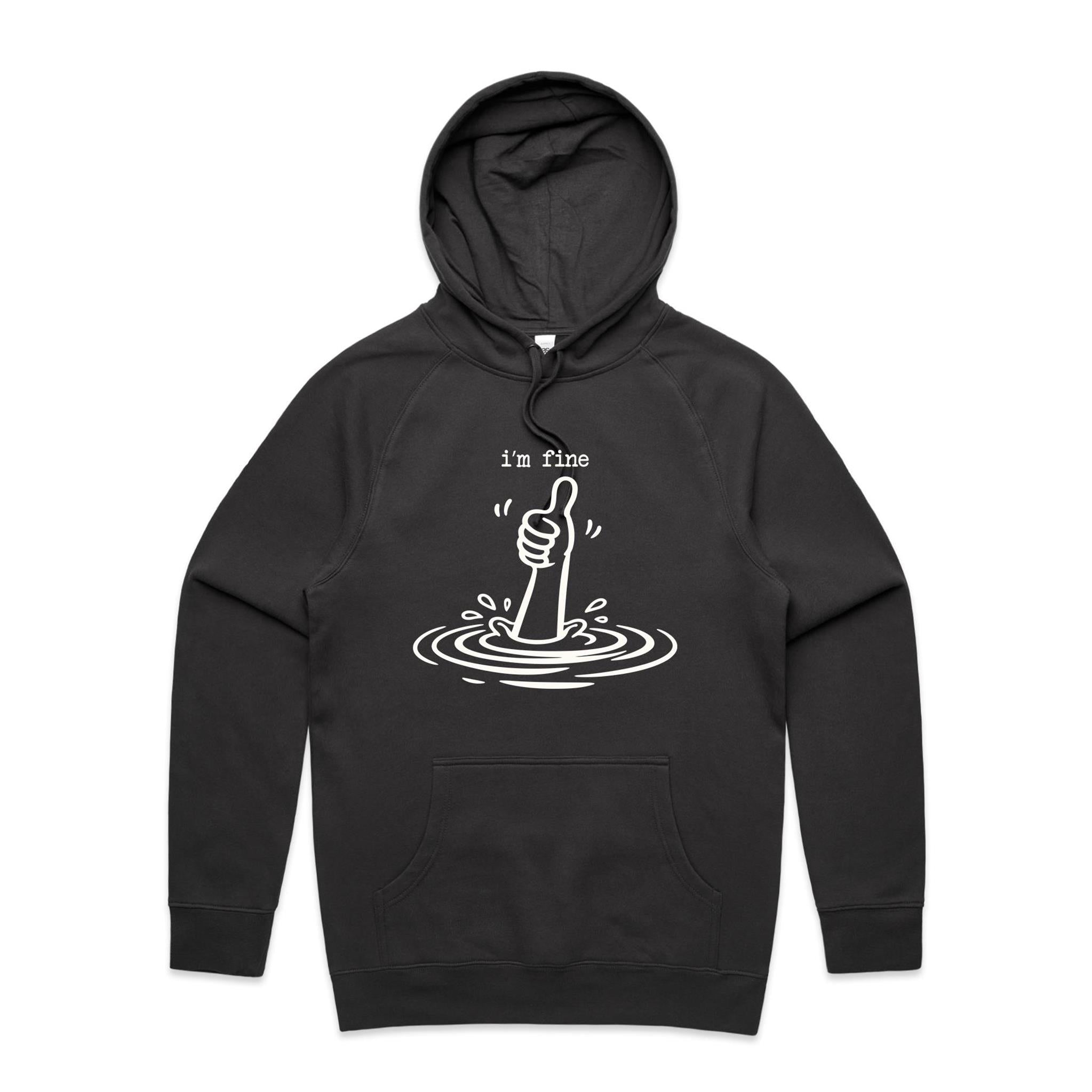 I'm Fine Drowning Thumbs Up Men's AS Colour Hoodie