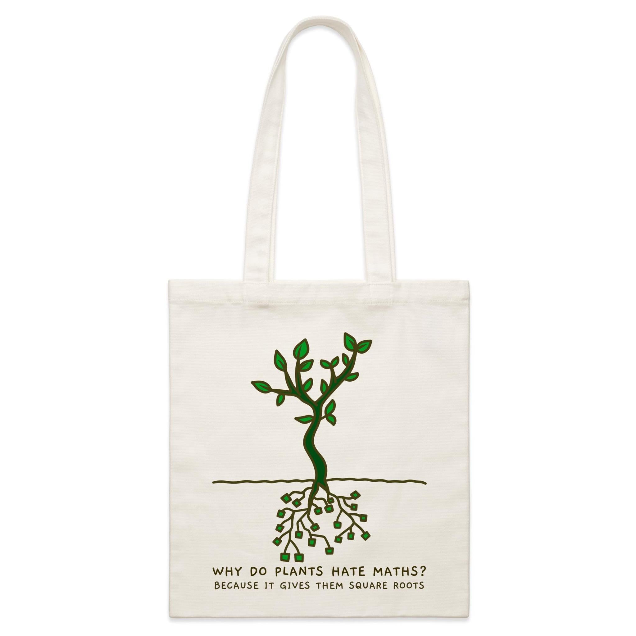 Square Roots, Maths - Parcel Canvas Tote Bag Default Title Small Tote Bag Maths Printed In Australia