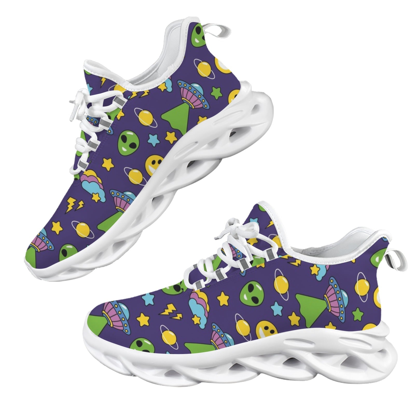 Groovy Alien And UFO Women's Twisted Sole Sneakers
