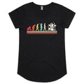 Drummer Evolution - Womens Scoop Neck T-Shirt Black Womens Scoop Neck T-shirt Music Printed In Australia