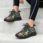 Bright Floral And Leaves Women's Twisted Sole Sneakers