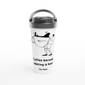 Personalised - Coffee, Because Adulting Is Hard - White 15oz Stainless Steel Travel Mug Default Title Personalised Travel Mug Coffee customise Globally Fulfilled personalise