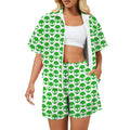 Aliens On White Women's Windbreaker Short Set 2XL Women's Windbreaker Short Set Printed Offshore Sci Fi