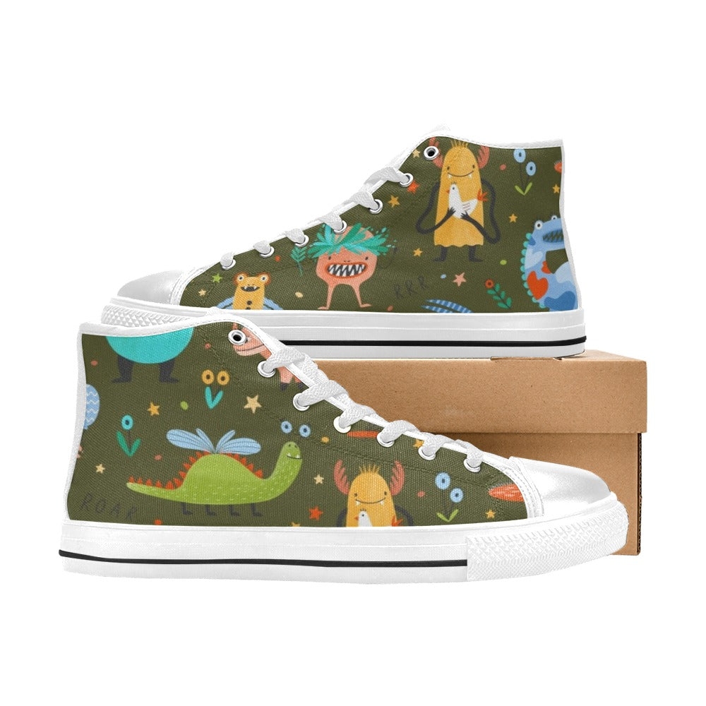 Monsters - Kids High Top Canvas Shoes