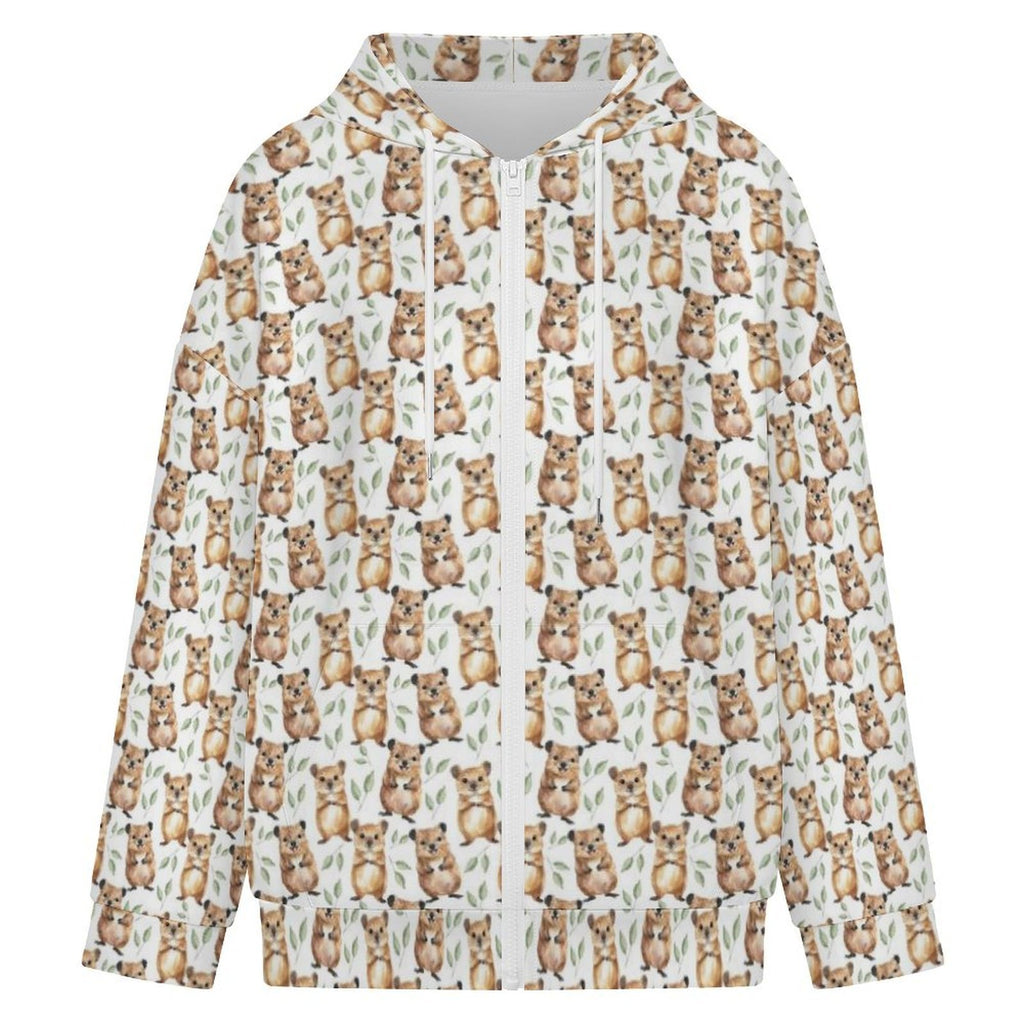 Quokkas Women's Full-Zip Hoodie