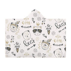 Bears Kids Hooded Blanket 100cm x 130cm Kids Hooded Blanket animal Printed Offshore