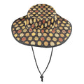 Round Pizzas On Black Wide Brim Bucket Hat Wide Brim Bucket Hat Food Printed Offshore