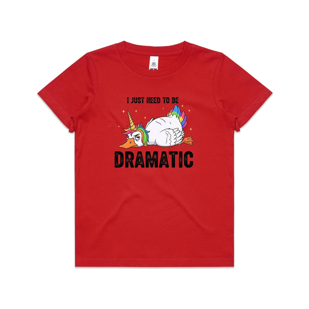 Dramatic Unicorn Goose Kid's AS Colour T-shirt Red Kids Youth T-shirt animal Printed In Australia