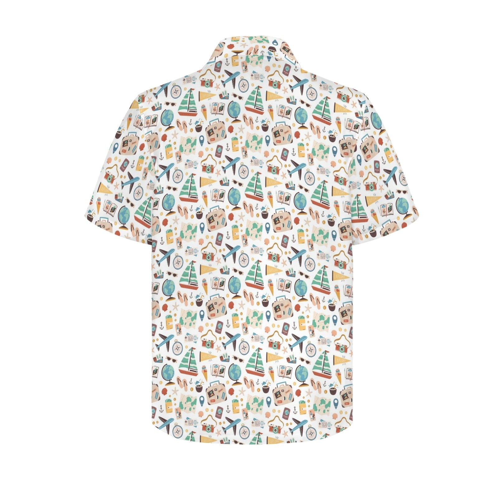 Travel And Explore - Men's Short Sleeve Hawaiian Shirt Men's Hawaiian Shirt (New) Printed Offshore