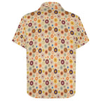 Abstract Floral Women's Collared Pocketless Short Sleeve Shirt