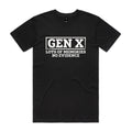 Gen X, Lots Of Memories, No Evidence Men's AS Colour T-shirt Black Mens T-shirt Printed In Australia