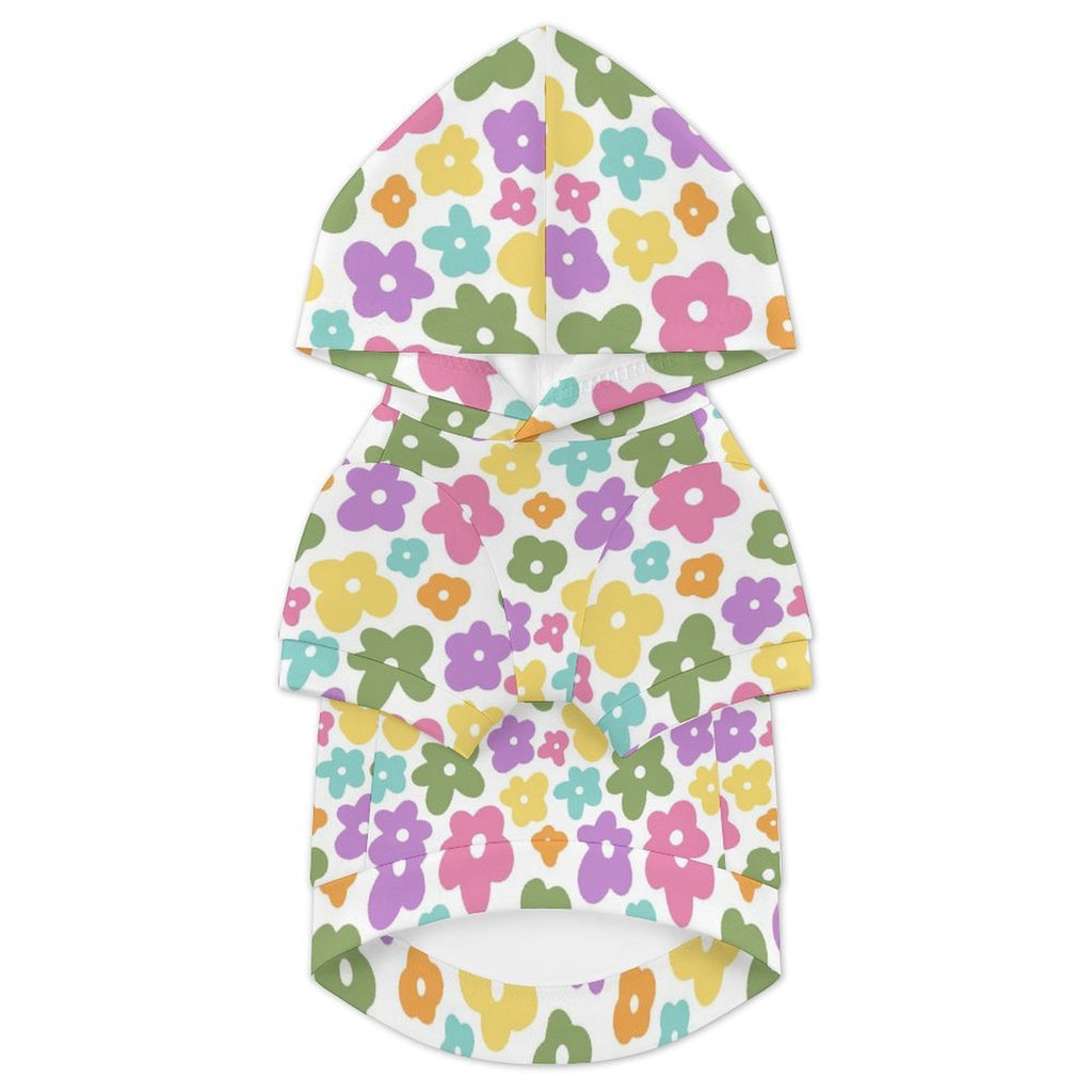 Pastel Flowers Pet Hoodie (Small Size)