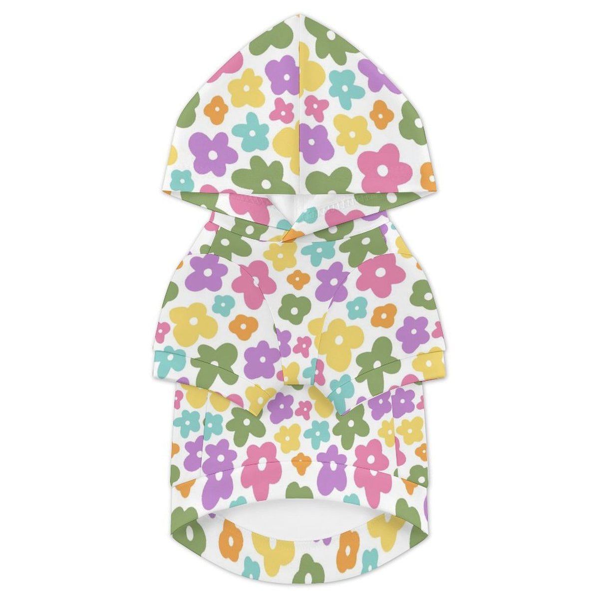 Pastel Flowers Pet Hoodie (Small Size)