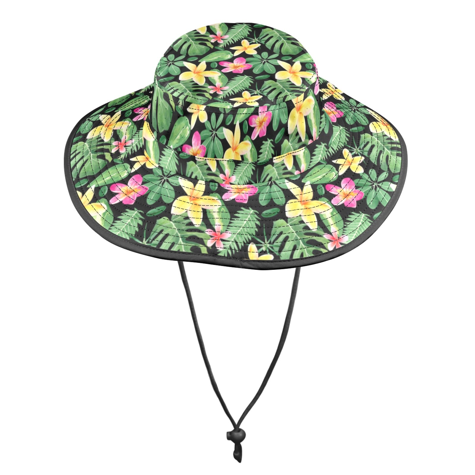 Frangipani - Wide Brim Bucket Hat Wide Brim Bucket Hat Plants Printed Offshore