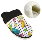 Ugly Bananas Women's Fur Trim Thick-Sole Indoor Slippers Women's Fur Trimmed Slippers Food Printed Offshore