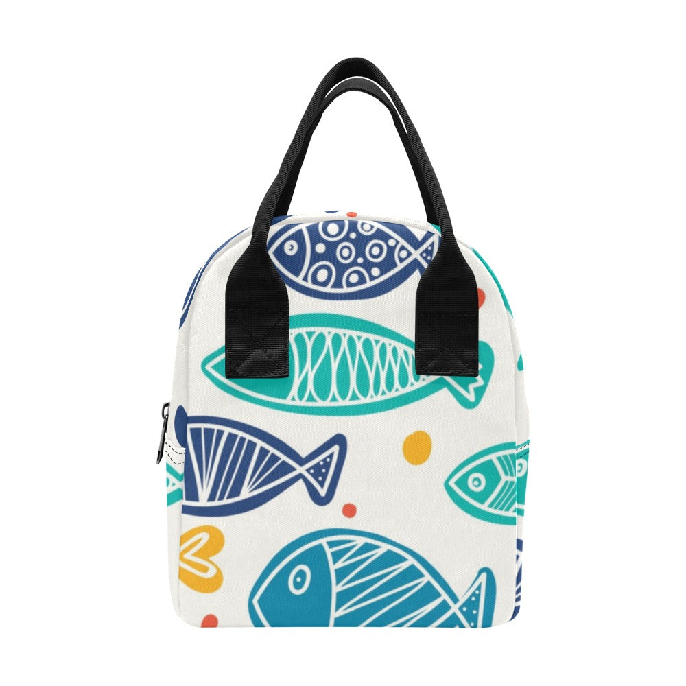 Fish Zipper - Zipper Lunch Bag One Size Zipper Lunch Bag Printed Offshore