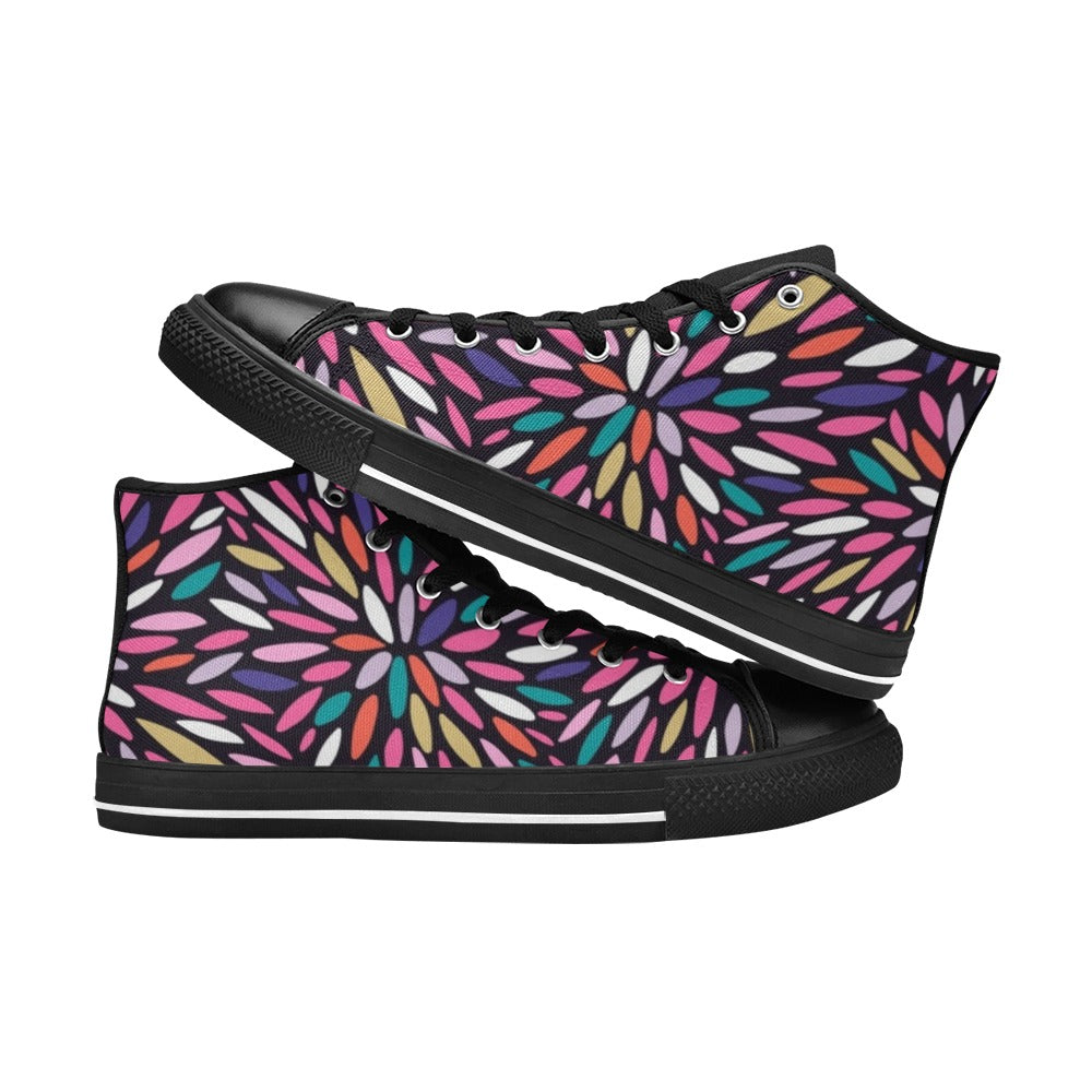 Colour Burst - Kids High Top Canvas Shoes