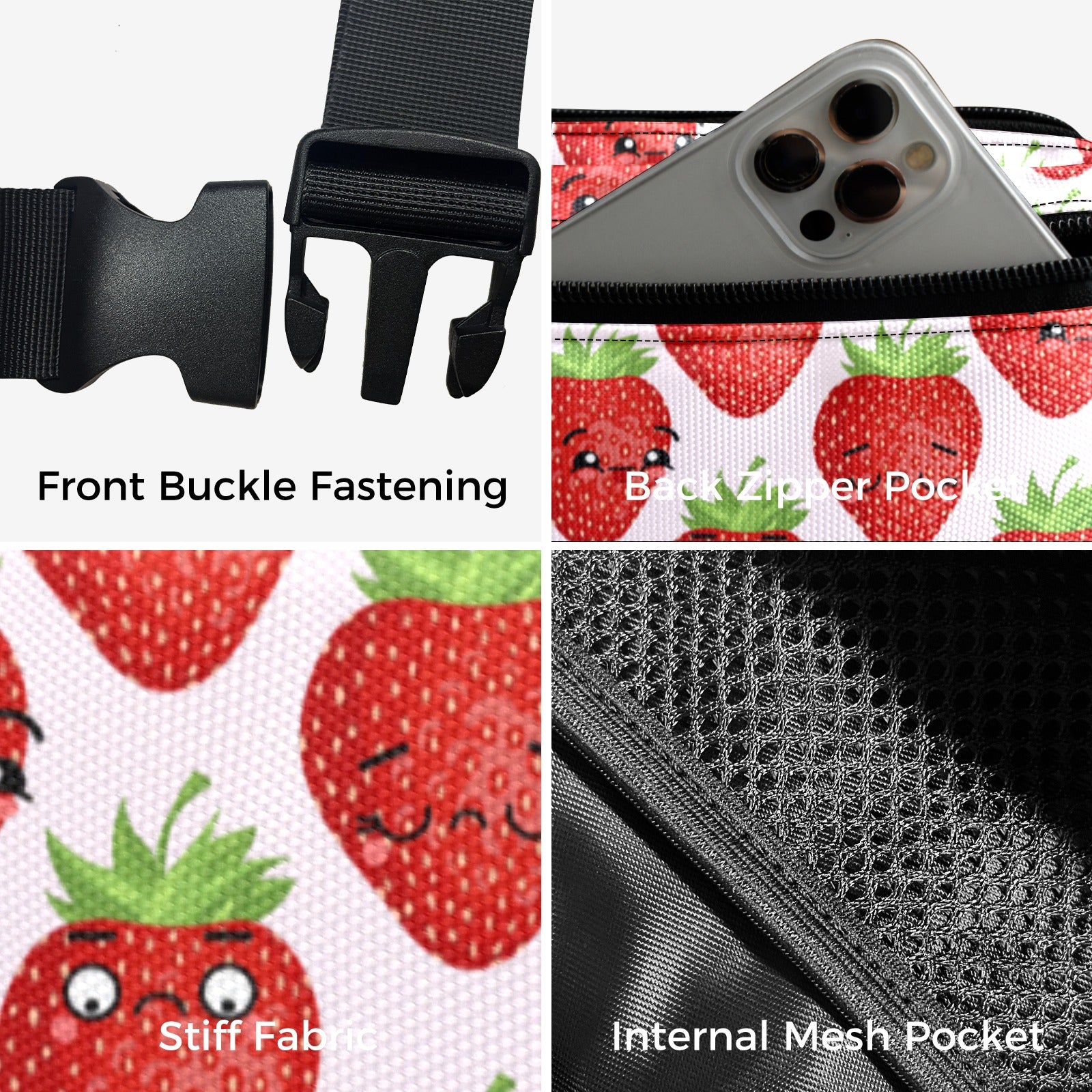 Strawberry Characters - Belt Bag