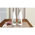 Audiobook Girlie - White 17oz Stainless Steel Water Bottle White Water Bottle Globally Fulfilled Reading