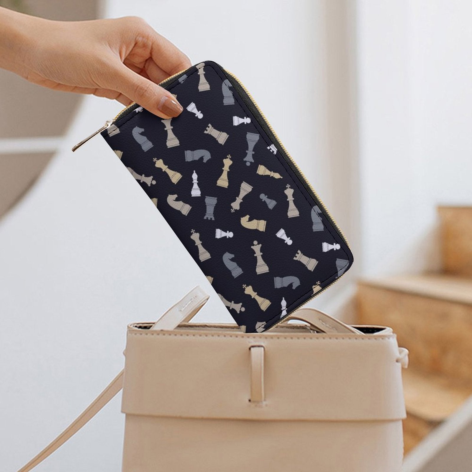 Chess Pattern -  PU Leather Wallet